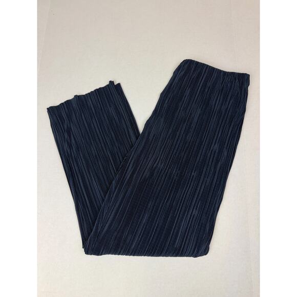 Calvin Klein Plissé Pull-On Wide-Leg Pants – Sky Captain – NWT – Size M - Picture 1 of 13